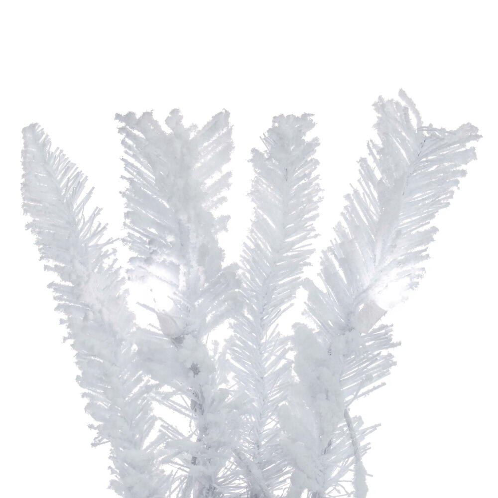 Vickerman 9' x 14" Flocked White Garland Pure White Single Mold LED Lights.