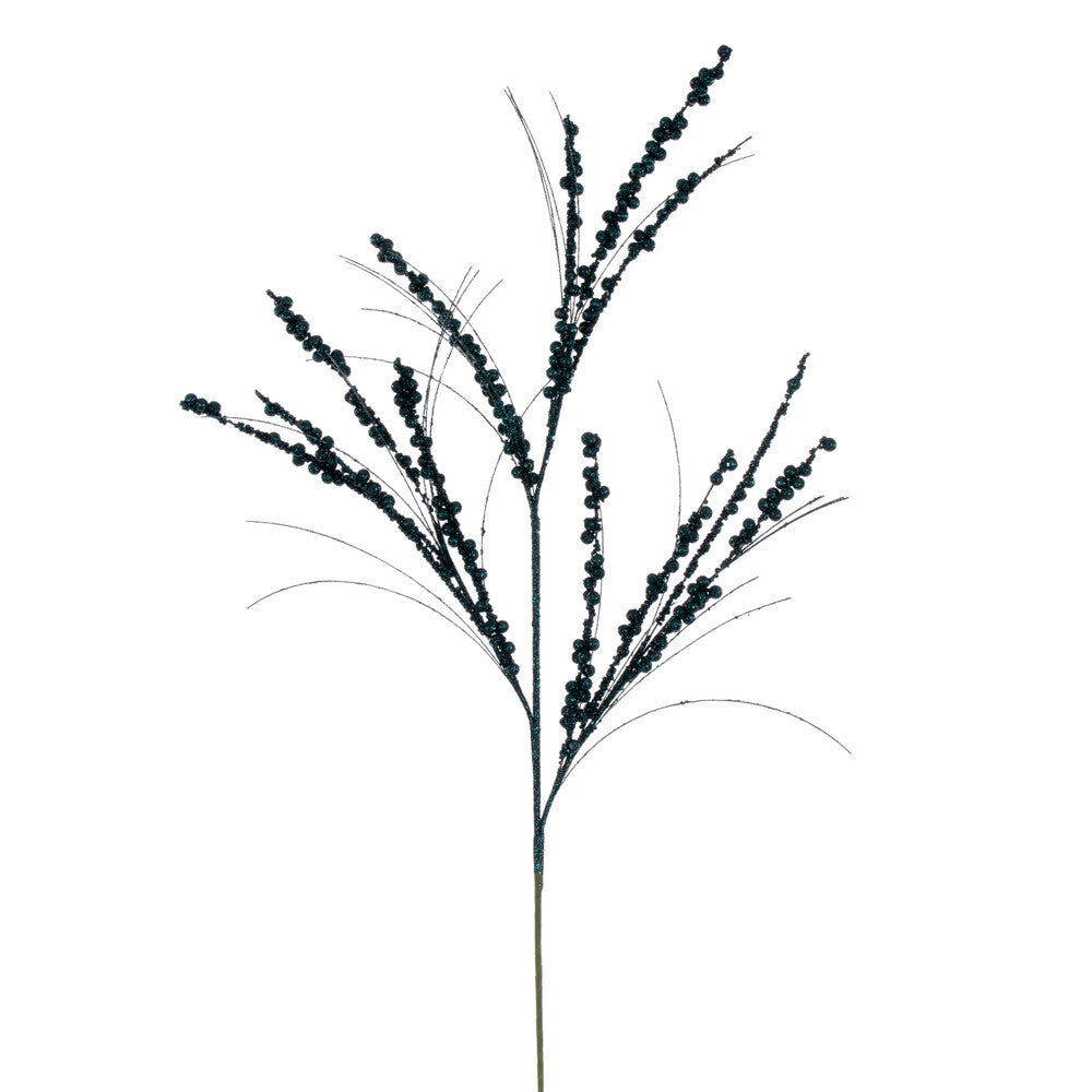 Vickerman 36" Sea Blue Berry Twig Glitter Spray 6 per bag.