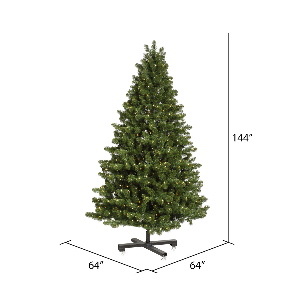 Vickerman 12' Medium Grand Teton Artificial Christmas Tree Single Mold Warm White LED Lights