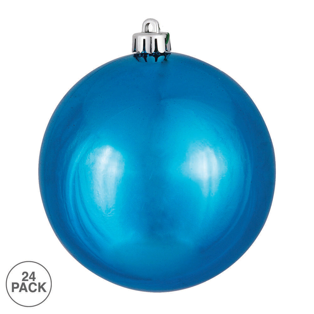 Vickerman 2.4" Turquoise Shiny Ball Ornament 24 per Bag