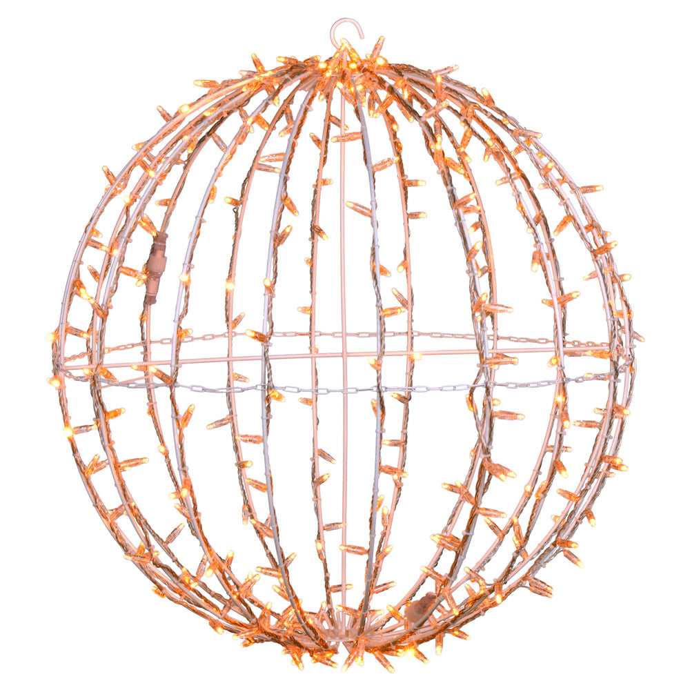 Vickerman 324Lt x 30" Fold Flat Yellow Led Twinkle Jumbo Hanging Sphere.