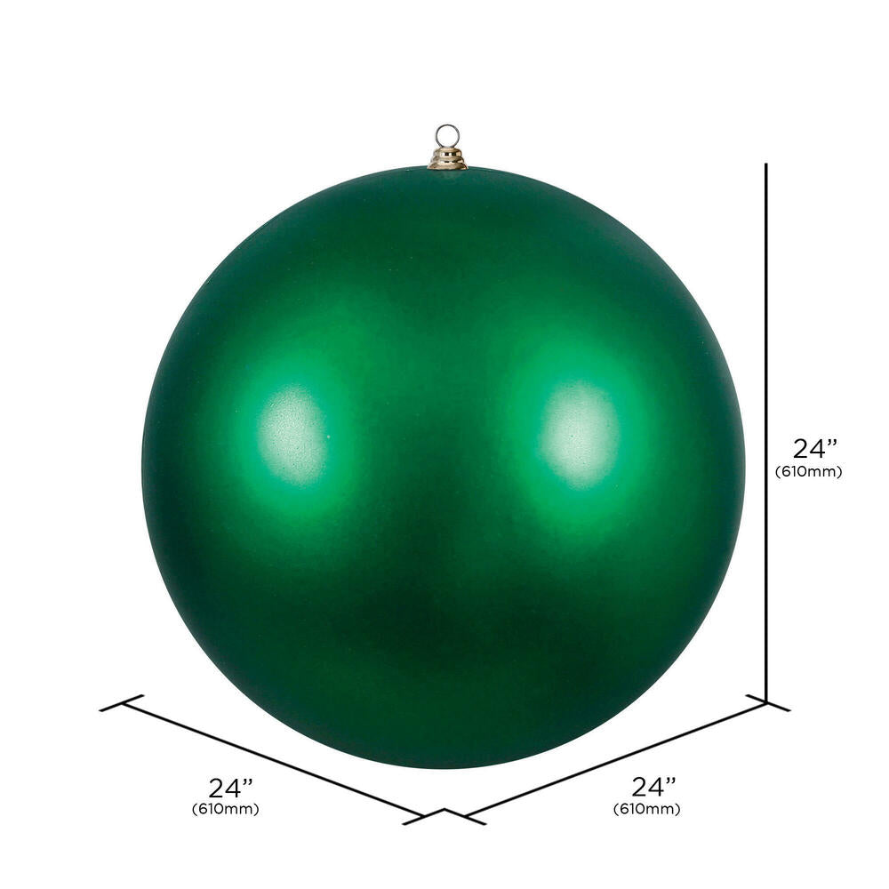 Vickerman 24" Giant Matte Emerald Ball Christmas Ornament UV Resistant