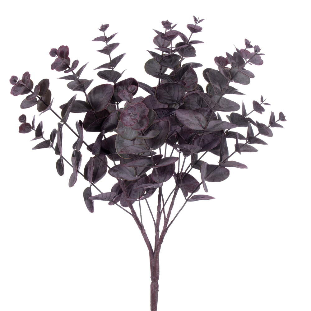 Vickerman 19" Artificial Burgundy Spiral Eucalyptus Bush. 2 pieces in a bag.