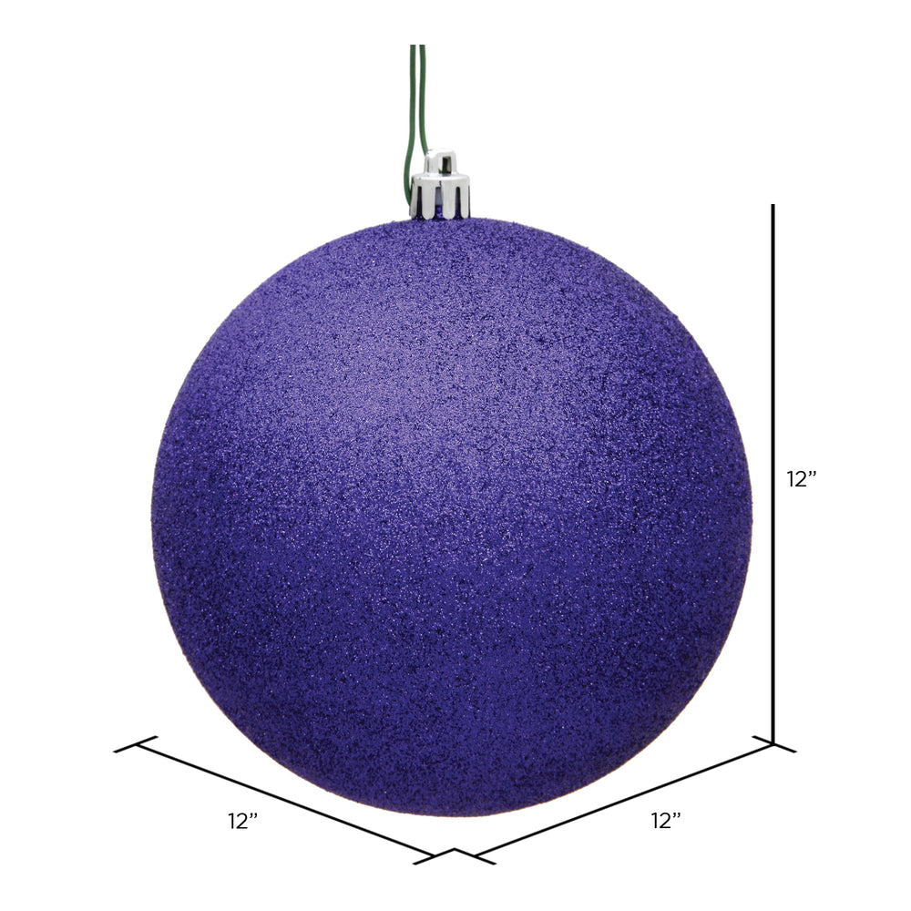 Vickerman 12" Purple Glitter Ball Ornament