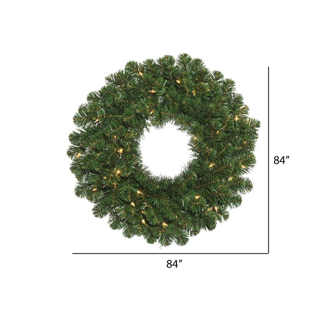 Vickerman 84" Oregon Fir Artificial Christmas Wreath Clear Dura-lit Incandescent Mini Lights