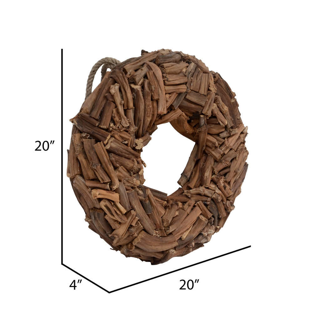 Vickerman 20" Natural Banana Stick Cut Wreath Dried