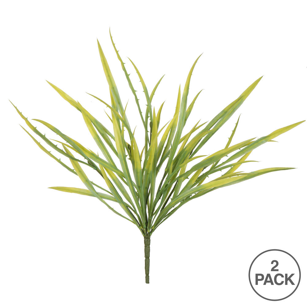 Vickerman 18" Artificial Green Spiked Grass Spray. Includes 2 sprays per pack.