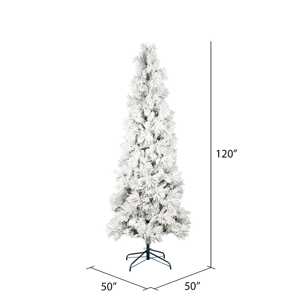 Vickerman 10' x 50" Unlit Flocked Atka Pine Pencil Artificial Christmas tree