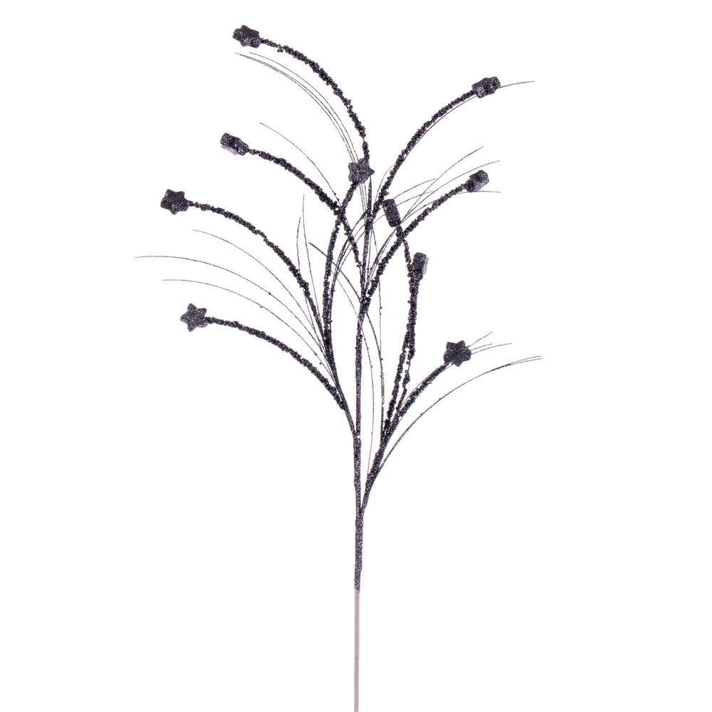 Vickerman 36" Pewter Mini Star Glitter Spray 6 per bag.