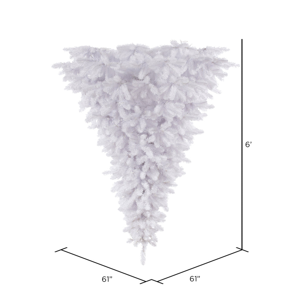 Vickerman 6' White Upside Down Artificial Christmas Tree Unlit