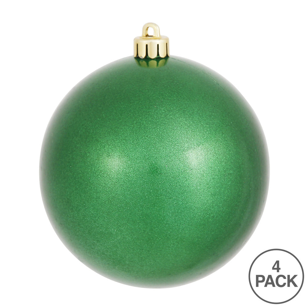 Vickerman 4.75" Green Candy Ball Ornament 4 per Bag