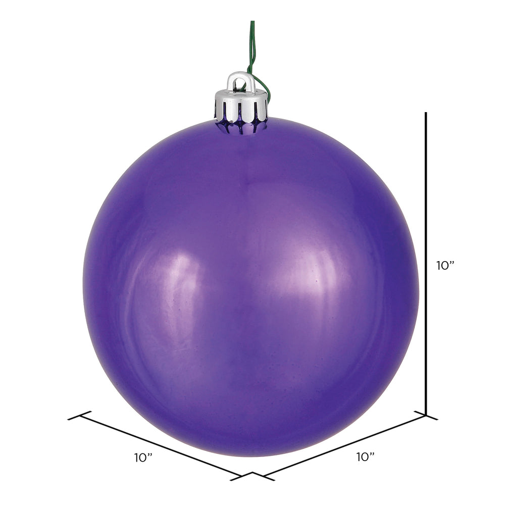 Vickerman 10" Plum Shiny Ball Ornament