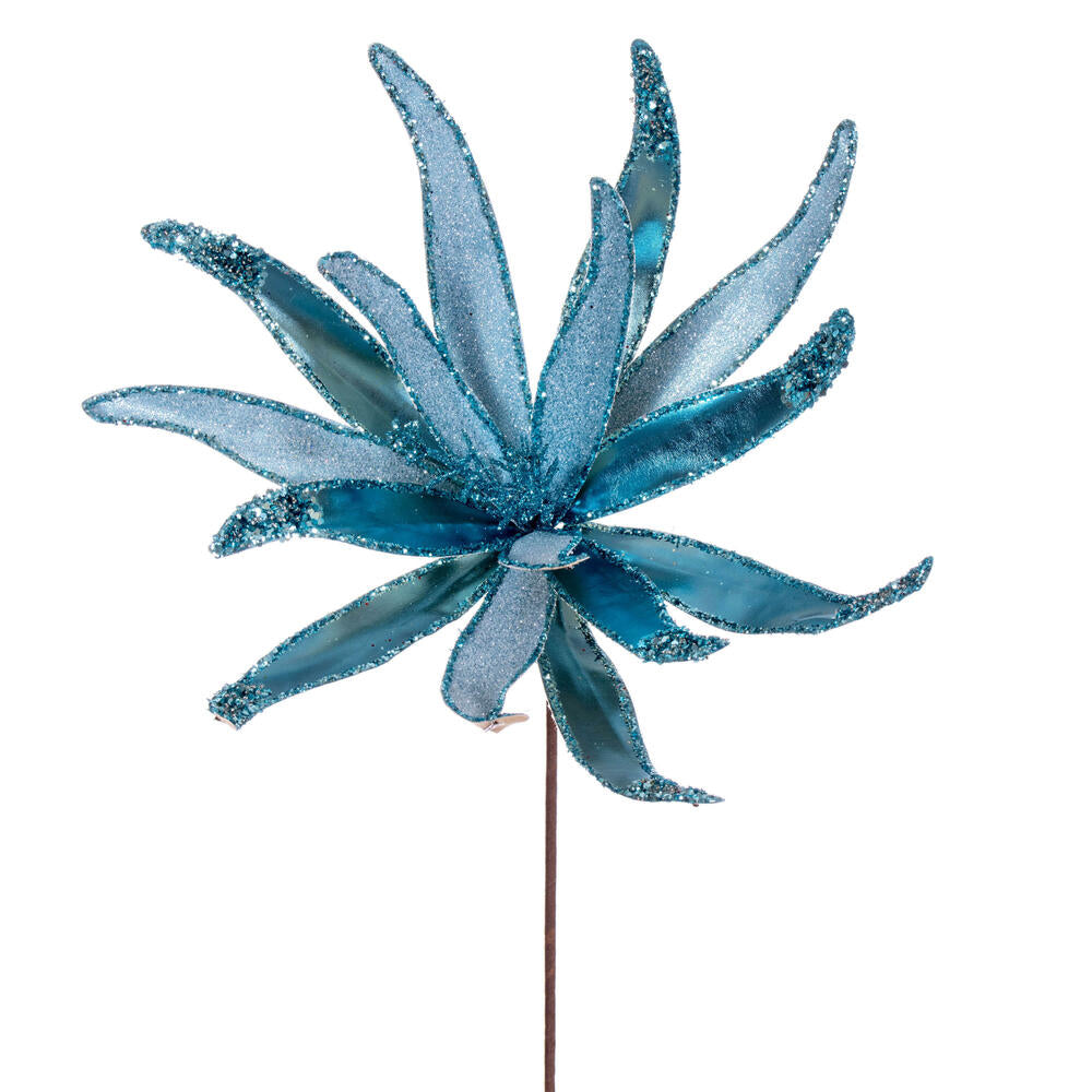 Vickerman 24" Baby Blue Metallic and Frosted Glitter Papyrus 2 per bag.