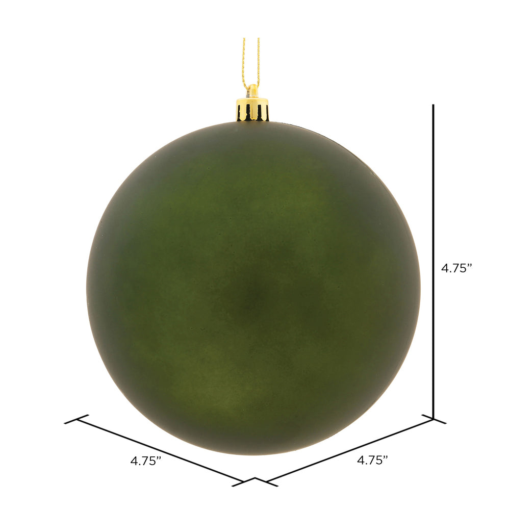 Vickerman 4.75" Moss Green Matte Ball Ornament 4 per Bag