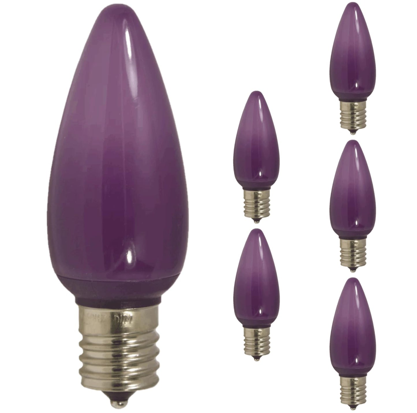 Damar- C9 LED Replacement Christmas Light Bulbs Twinkle Solid Purple 0.6W-0.96W E17 Intermediate Base 100-130V Pack of 6- Commercial Grade Shatterproof String Colored Lights for Patio Holiday Xmas