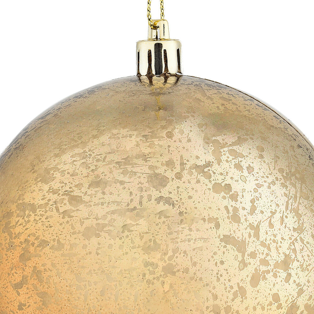Vickerman 4" Mocha Shiny Mercury Ball Ornament 6 per Bag.