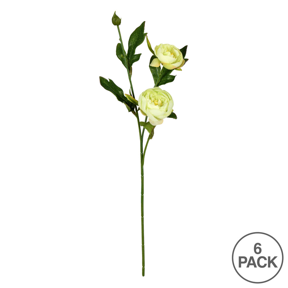 Vickerman 16" Artificial Lime Peony Spray. Includes 6 sprays per pack.