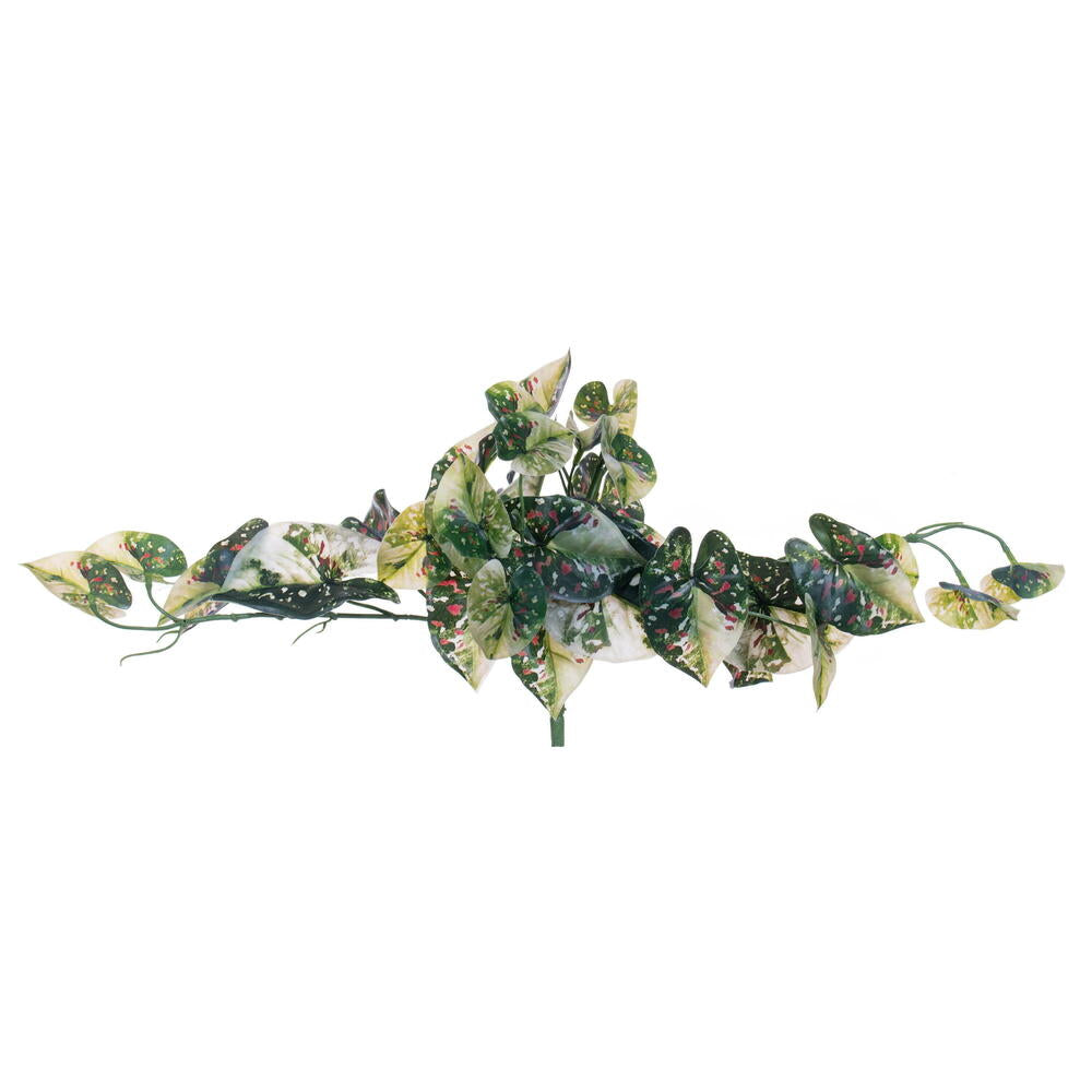 Vickerman 15" Artificial Green Hanging Variegated Leaves Vine. Includes two pieces per bag.