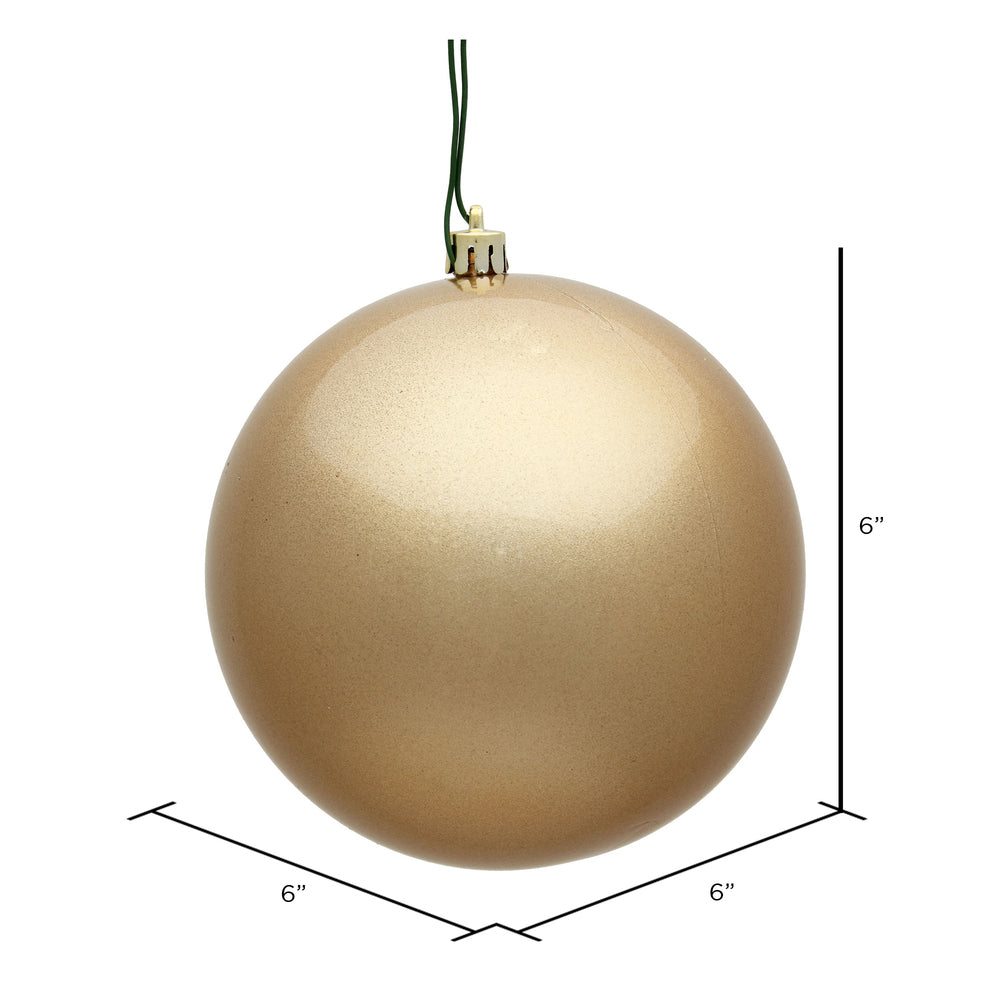 Vickerman 6" Café Latte Candy Ball Ornament 4 per Bag