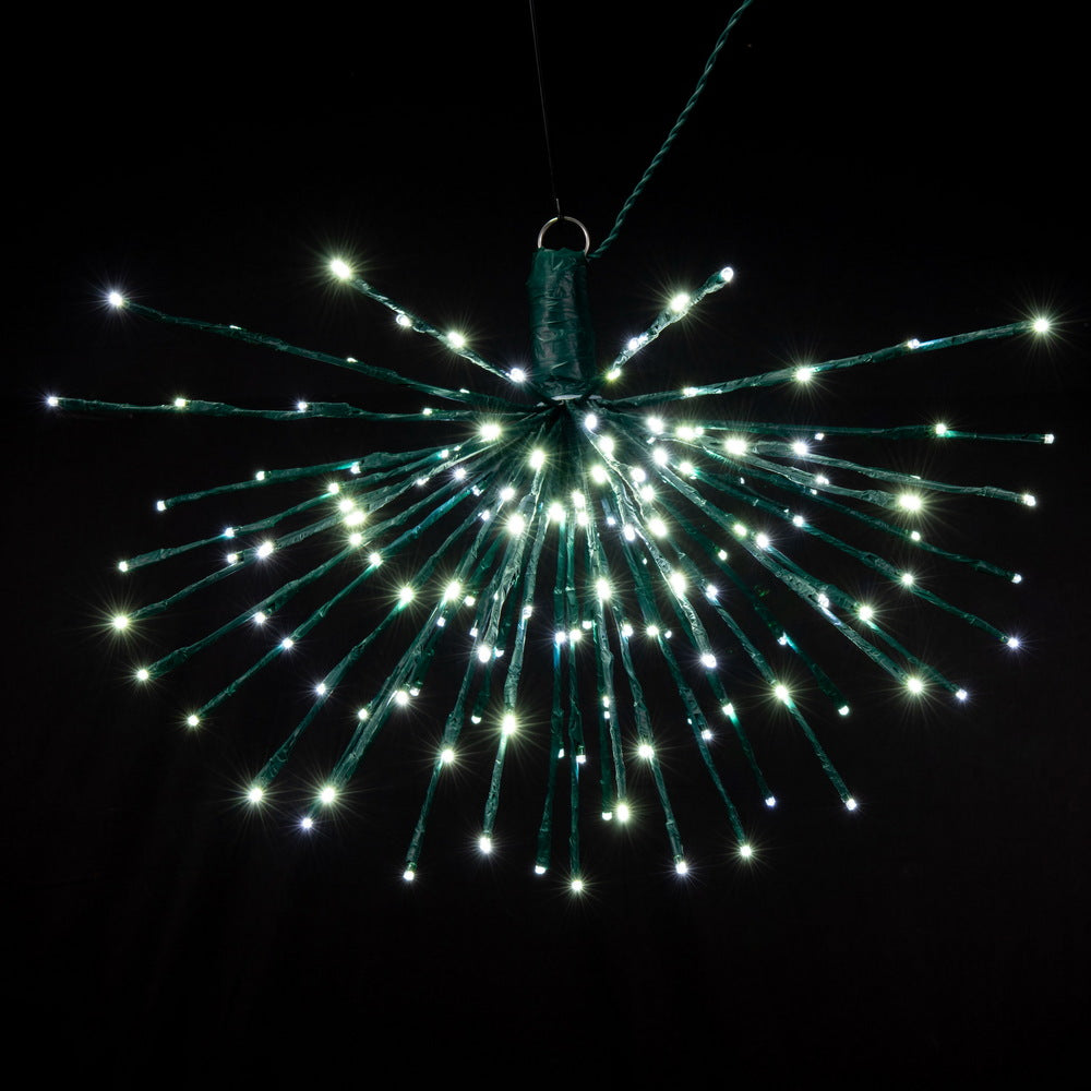 Vickerman 160Lt x 24" Green Starburst Pure White Twinkle 5mm LED Lights.