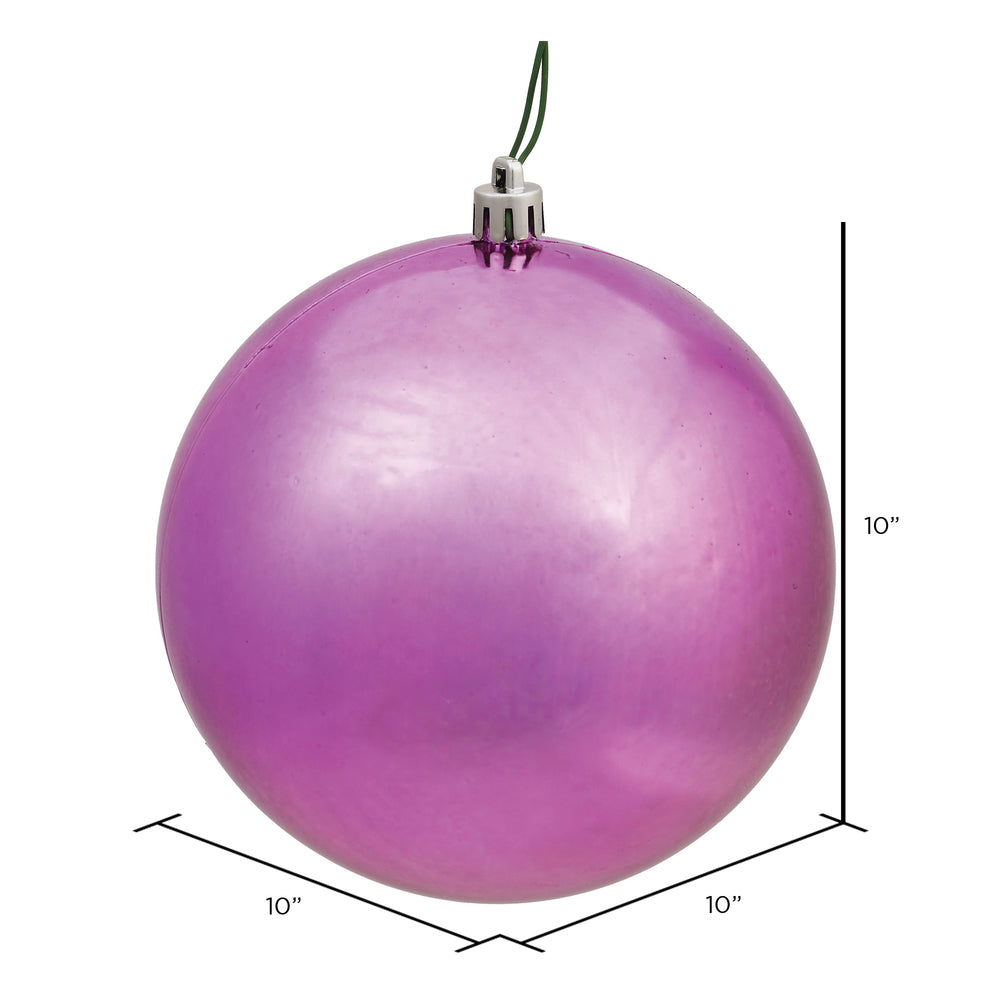 Vickerman 10" Mauve Shiny Ball Ornament