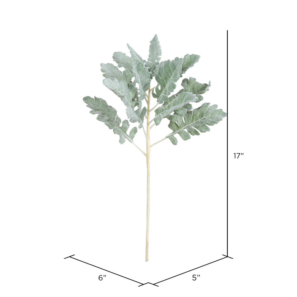 Vickerman 17'' Artificial Green Dusty Miller Spray. Includes 3 sprays per pack.