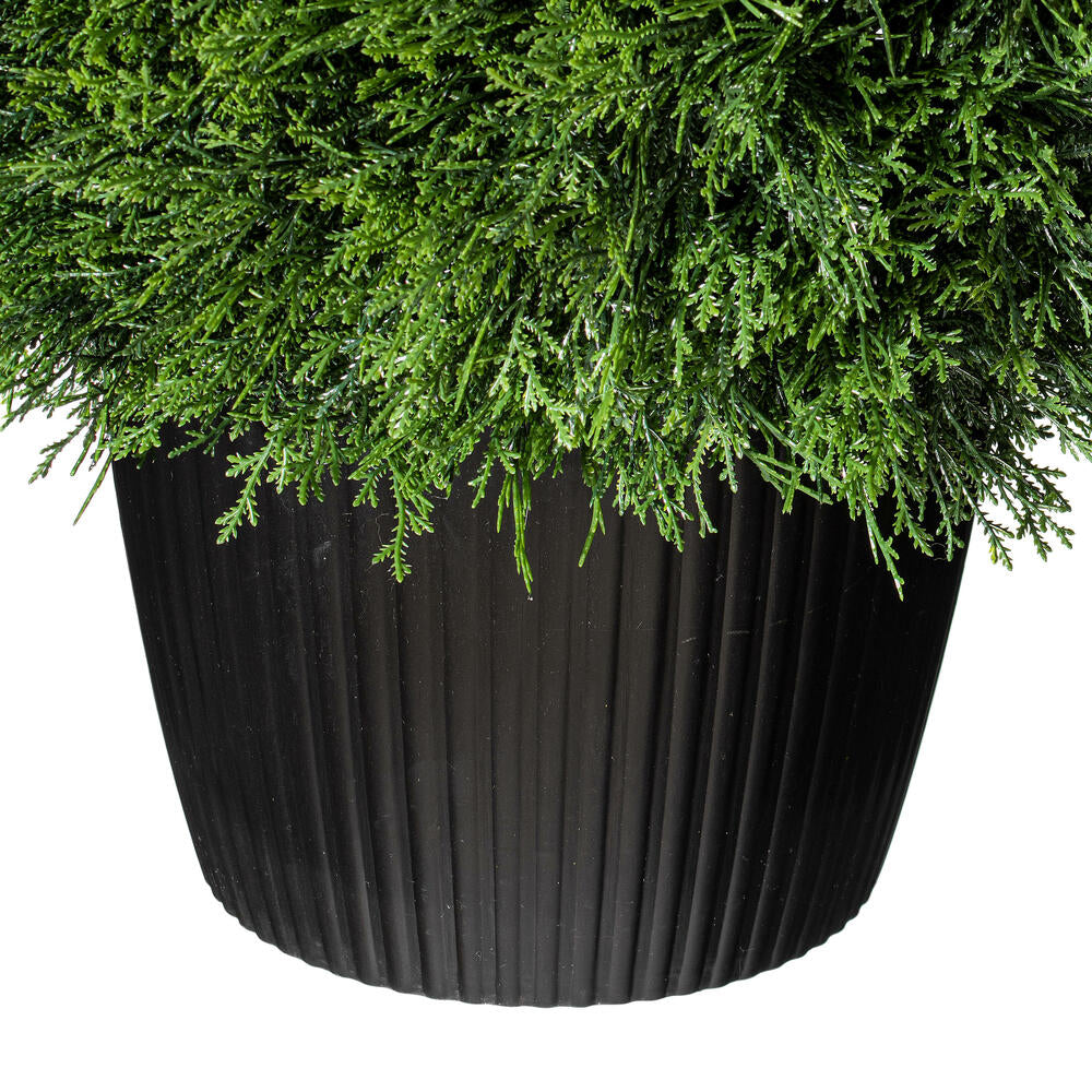 Vickerman 24" Artificial Potted Green Cedar Ball.