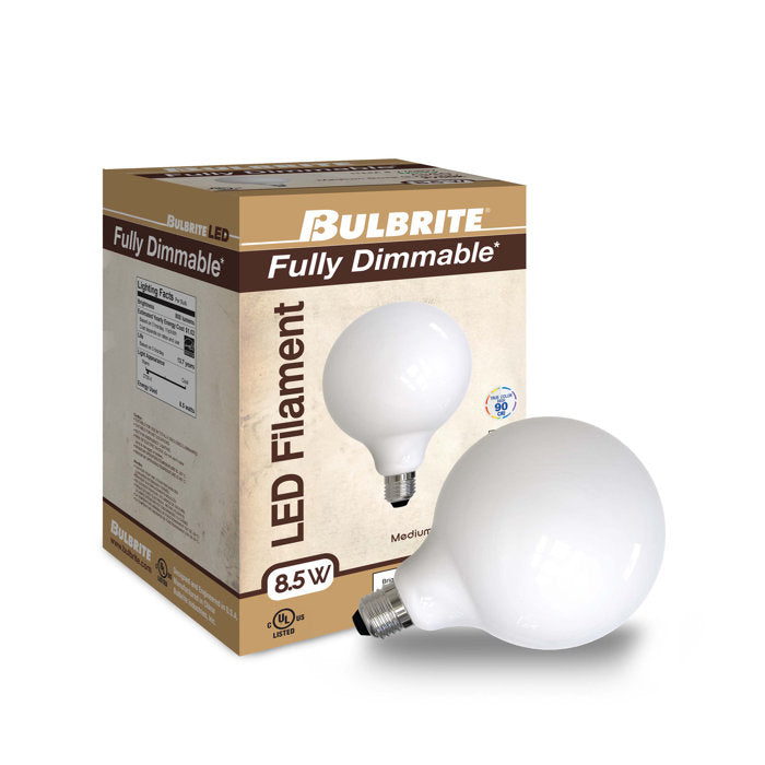 BULBRITE LED G40 MEDIUM SCREW (E26) 7W FULLY COMPATIBLE DIMMING FILAMENT LIGHT BULB 2700K/WARM WHITE 75W INCANDESCENT EQUIVALENT 2PK (776883)