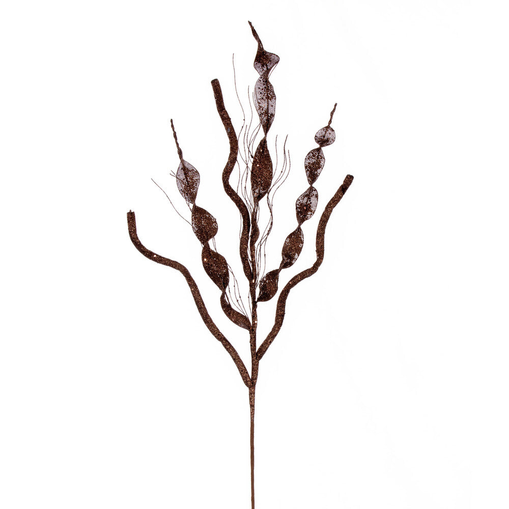 Vickerman 34" Chocolate Multi Spiral Glitter Spray 4 per bag.