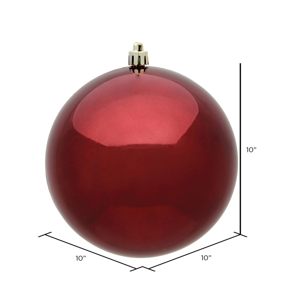 Vickerman 10" Burgundy Shiny Ball Ornament