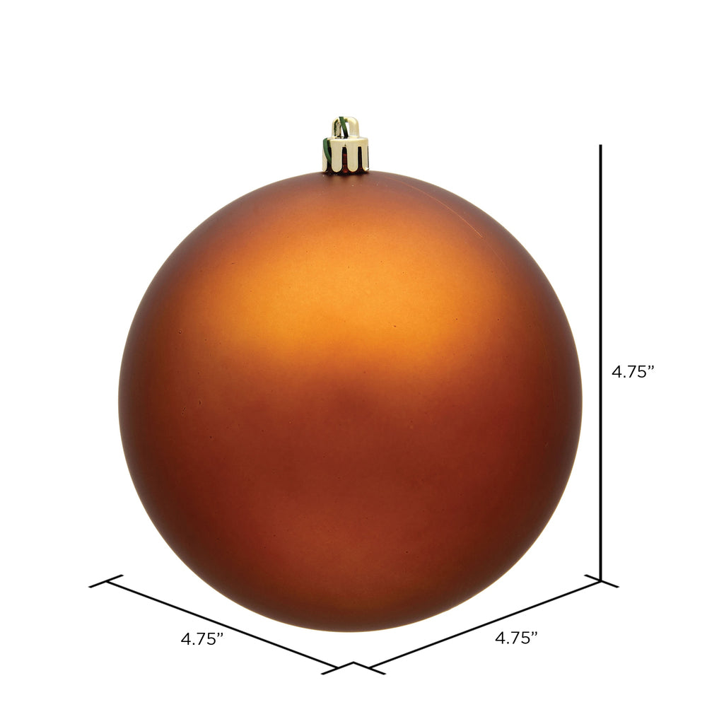 Vickerman 4.75" Copper Matte Ball Ornament 4 per Bag