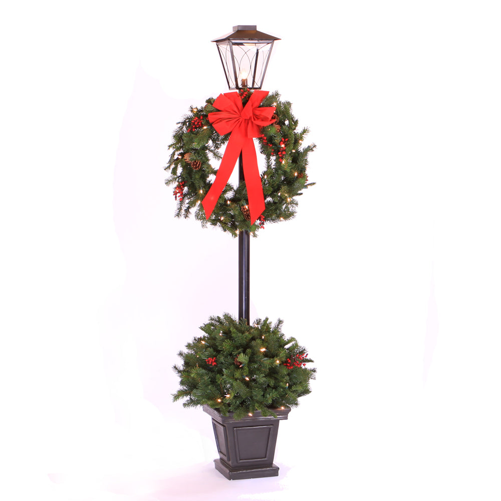 Vickerman 6.5' Christmas Pine Lantern 100 Dura-Lit Warm White Lights 640 Tips