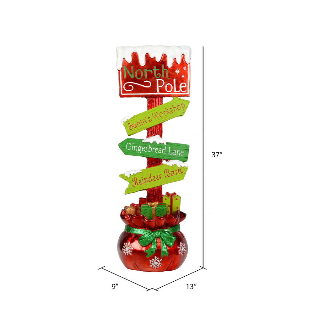 Vickerman 37" Red and Green Directional North Pole Sign