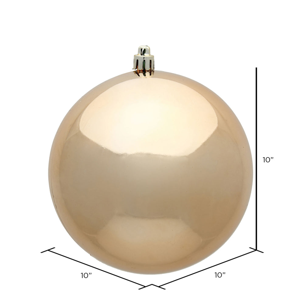 Vickerman 10" Café Latte Shiny Ball Ornament