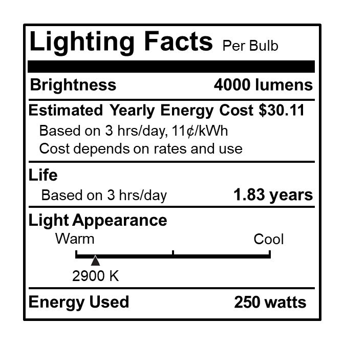 BULBRITE HALOGEN T10 MEDIUM SCREW (E26) 250W DIMMABLE LIGHT BULB 2900K/SOFT WHITE 4PK (614251)