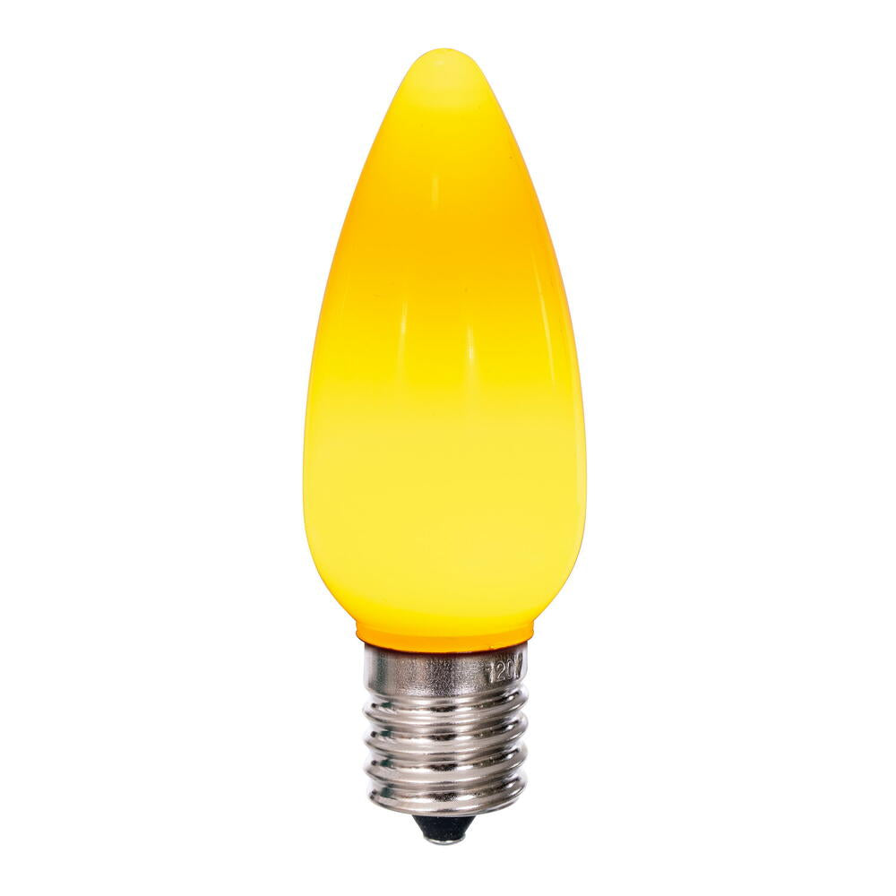 Vickerman C9 Ceramic LED Yellow Bulb Nickel Base 120V .6 Watts 5 diodes 25 Bulbs per Pack
