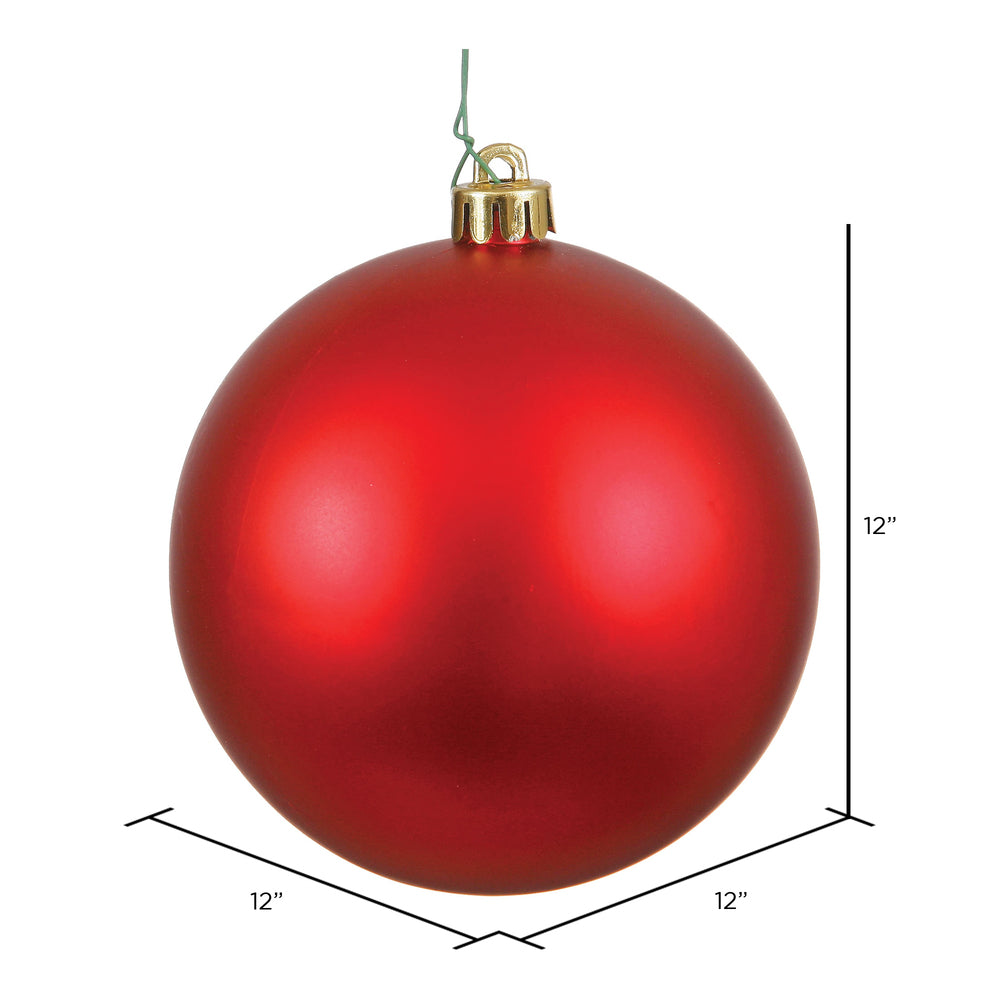 Vickerman 12" Red Matte Ball Ornament