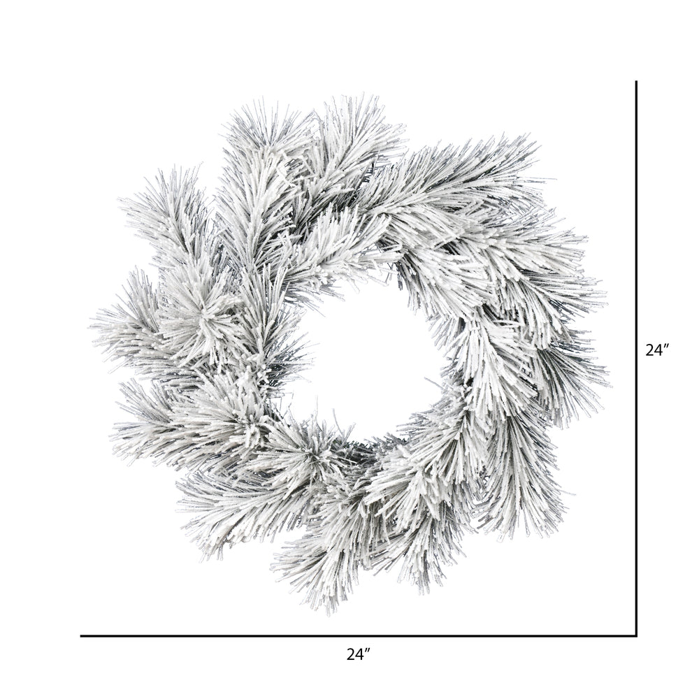 Vickerman 24" Frosted Beckett Pine Artificial Christmas Wreath Unlit
