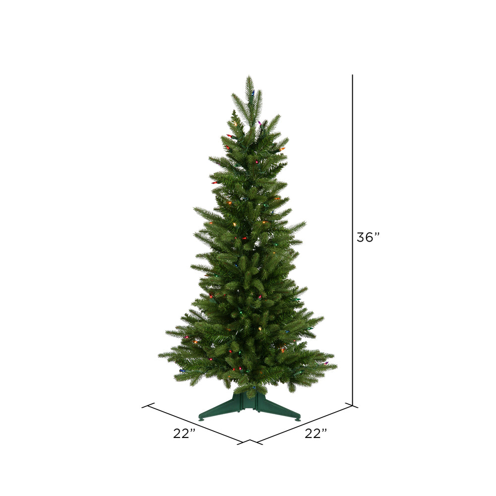Vickerman 36" Fraser Fir Artificial Christmas Tree Multi-colored Dura-lit Lights