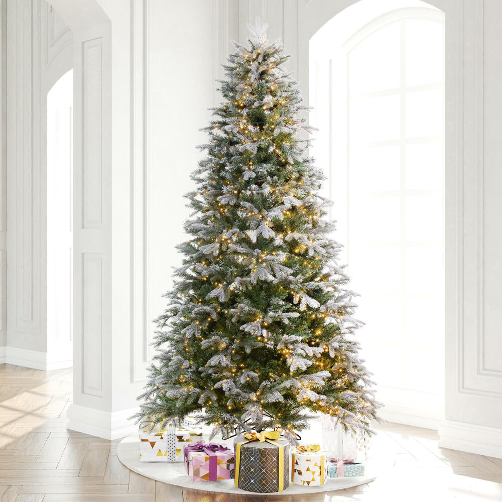 Vickerman 9' x 66" Frosted Douglas Fir Artificial Christmas Tree with Warm White LED Lights.
