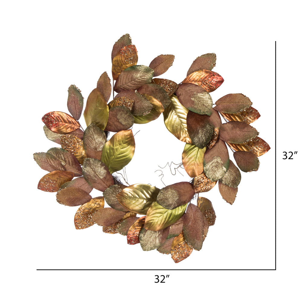 Vickerman 32" Mocha Magnolia Leaf Artificial Christmas Wreath Unlit