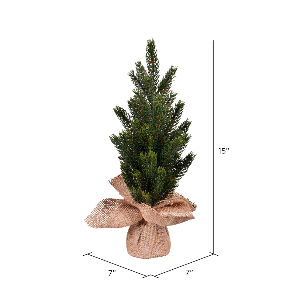 Vickerman 15" Balsam Fir Sapling Artificial Christmas Tree Unlit 2 Pack
