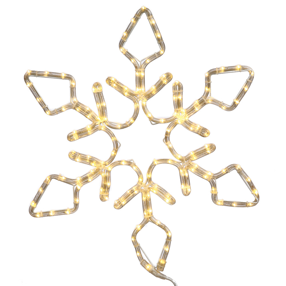 Vickerman 36" Diamond Snowflake Christmas Ornament with 208 Pure White LED Lights.