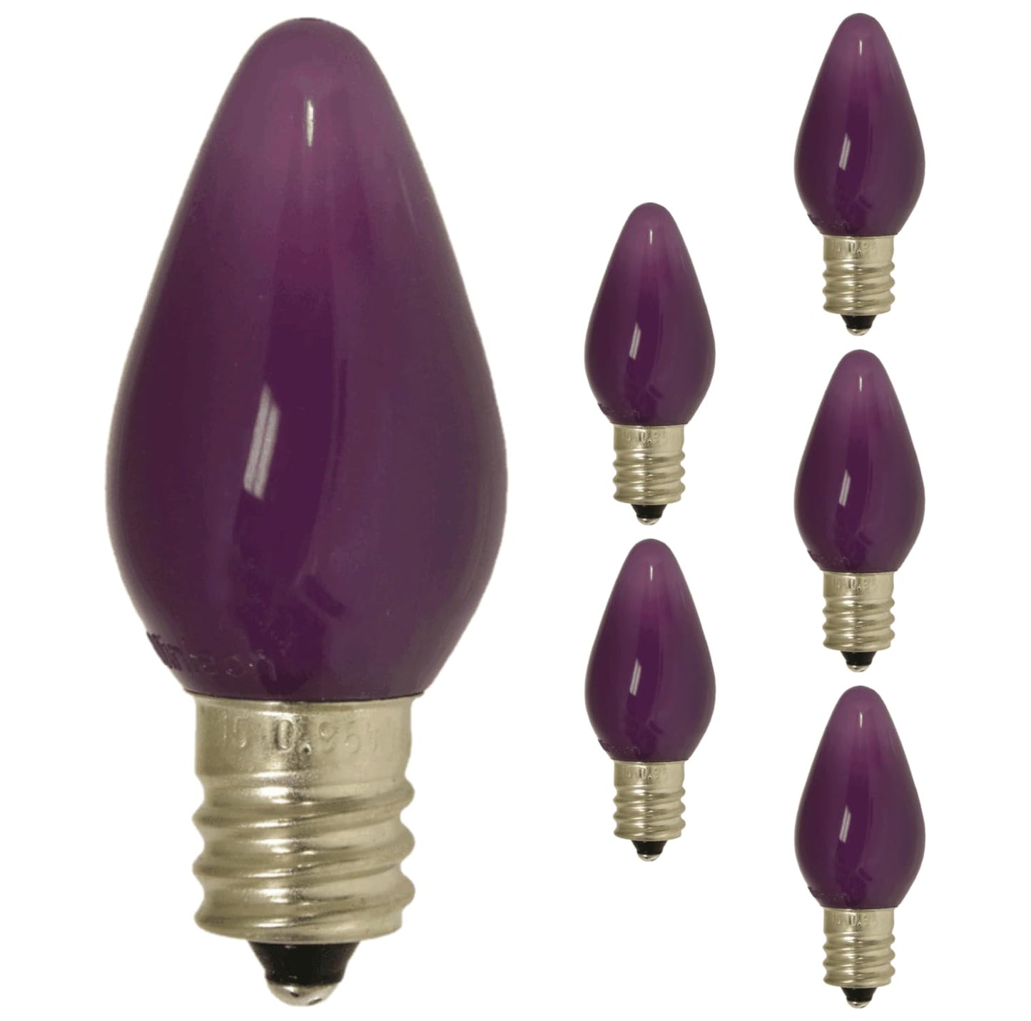 Damar- C7 LED Replacement Christmas Light Bulbs Purple Color 0.96W E12 Candelabra Base 100-130V Dimmable Pack of 6- Shatterproof String Lights for Patio Holiday Party Decor Xmas Tree
