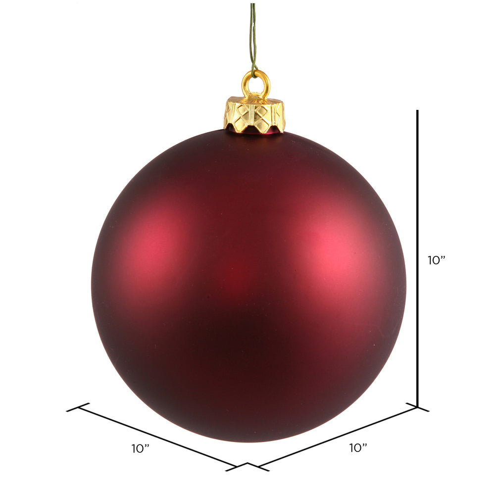 Vickerman 10" Wine Matte Ball Ornament