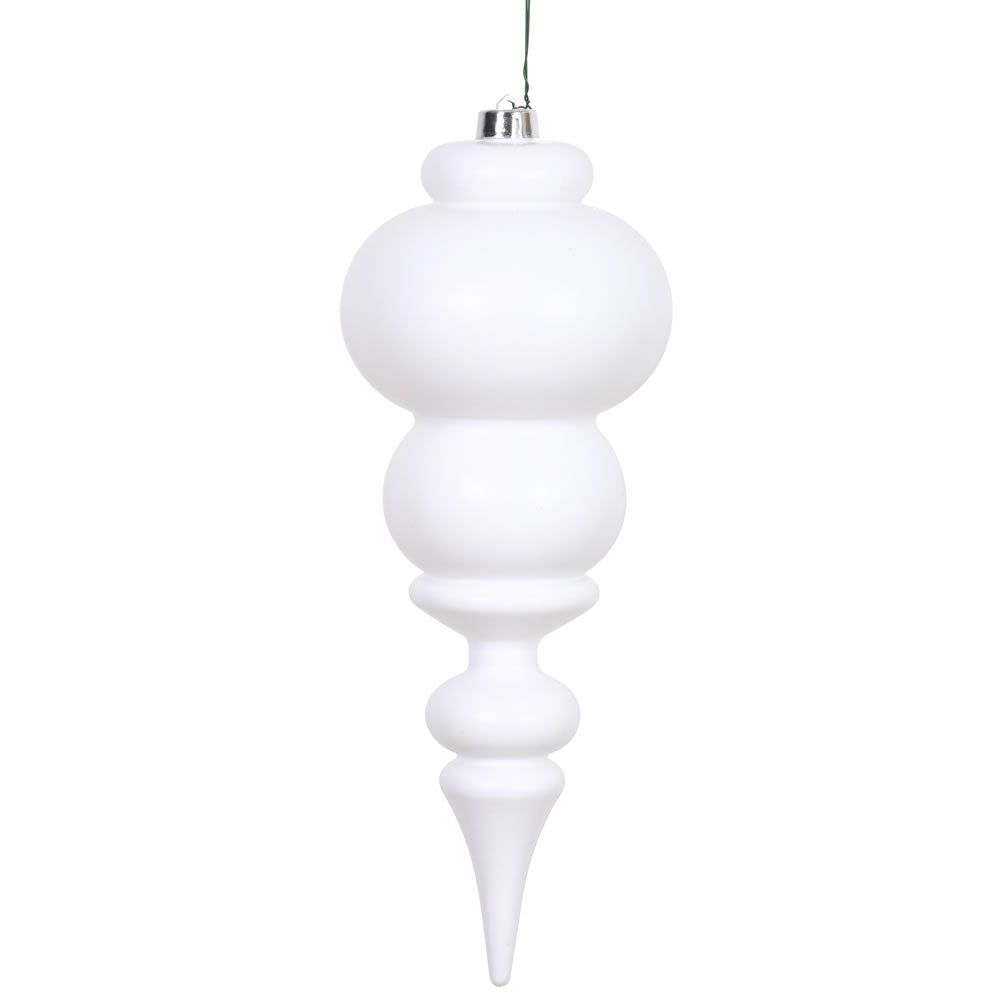 Vickerman 14" White Matte Finial Ornament.