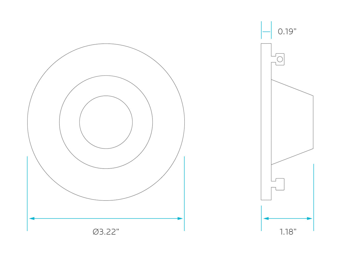 Luxrite 2" Regressed Round Black/White Trim Canless Spotlight, Pack of 5 (LR23262)