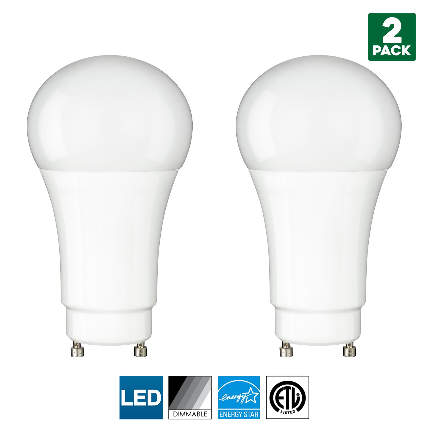 Sunlite 88346 A19/GU24/LED/10W/D/E/50K LED 10W (60W Equivalent) Frosted A19 Light Bulbs, 5000K Super White Light, GU24 Base