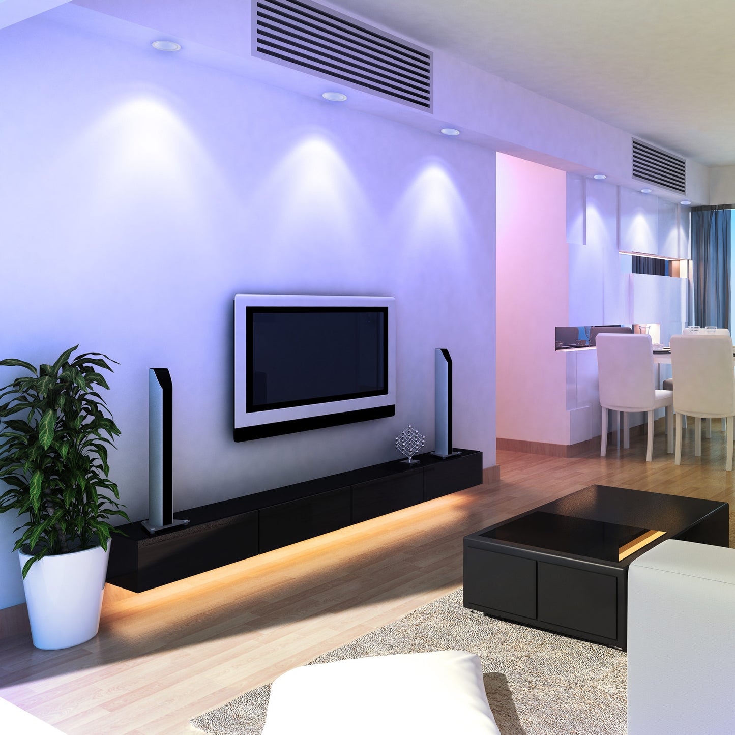 65-Watt Equivalent RGBW BR30 Alexa Google LED Smart Light Bulb