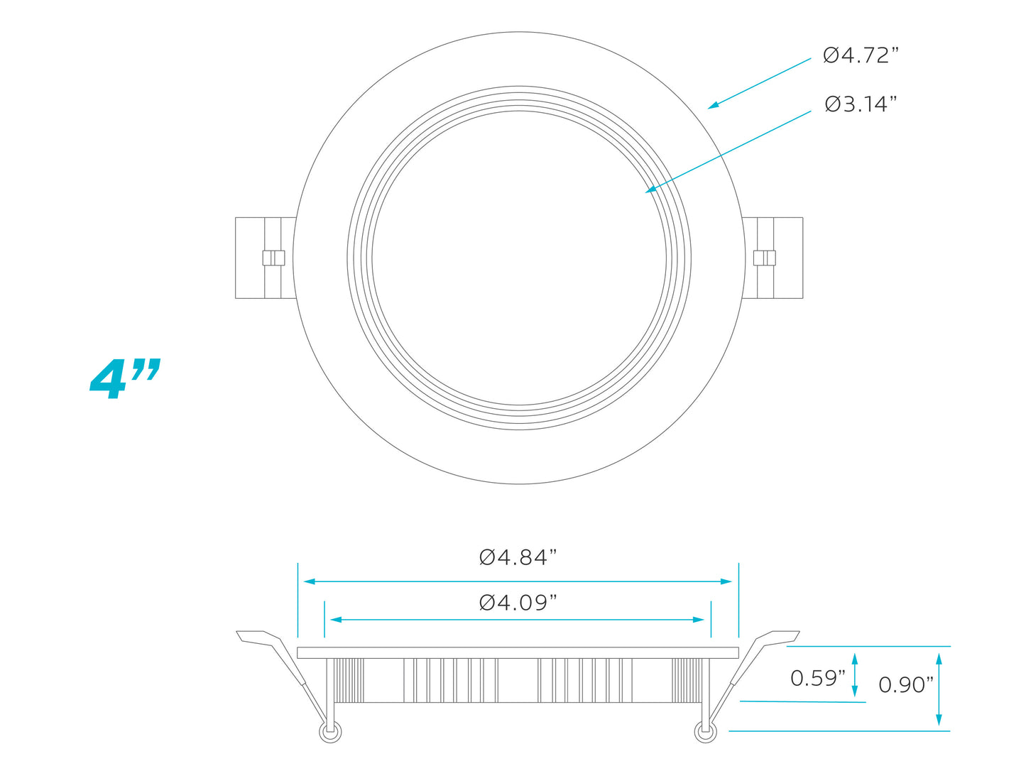 Luxrite Cct Change LED/MINI4/PANEL/3CCT/RD/B 3000K, 4000K, 5000K Cct Select